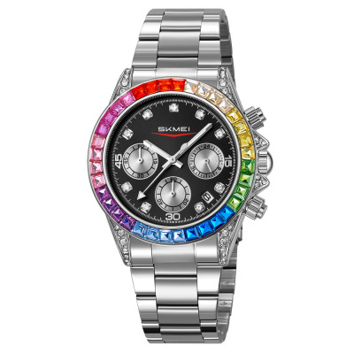 Годинник Skmei 2352SIBK Silver-Black класичний чоловічий з хронографом та календарем