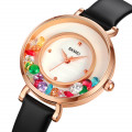 Жіночий класичний годинник Skmei 2041RG Rose Gold з мінеральним склом та шкіряним ремінцем