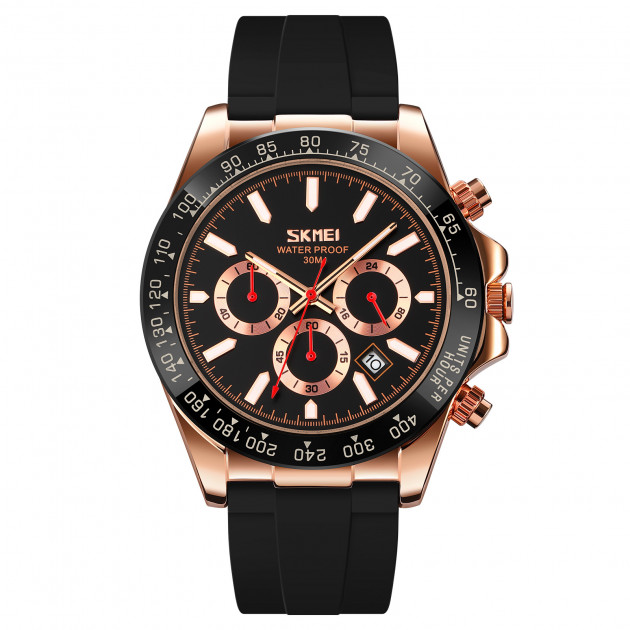 Чоловічий годинник Skmei 9275RGBK Rose Gold-Black з хронографом та календарем