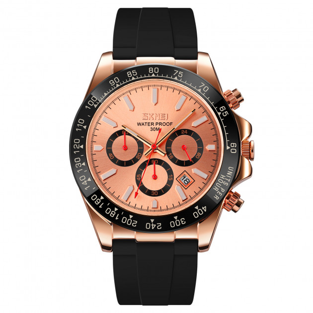 Чоловічий наручний годинник Skmei 9275RGRG Rose Gold з хронографом та календарем