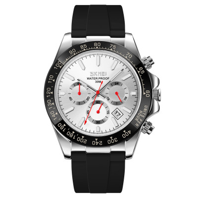 Чоловічий наручний годинник Skmei 9275SISI Silver-Silver з хронографом та календарем