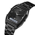 Годинник Skmei 2258BK Black унісекс класичний з металевим браслетом та стрілково-електронним циферблатом
