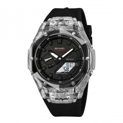 Годинник Skmei 2411WTBK White-Black спортивний унісекс зі стрілково-електронним циферблатом