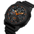 Чоловічий спортивний годинник Skmei 2355BKOG Black-Orange з комбінованим циферблатом та підсвічуванням
