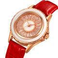 Жіночий годинник Skmei 2172RGRD Rose Gold-Red з червоним шкіряним ремінцем