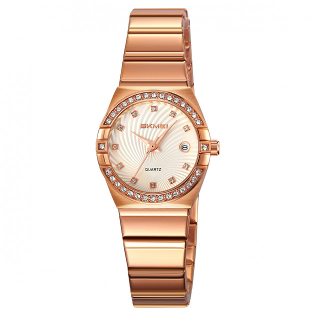 Жіночий годинник Skmei 2342RG Rose Gold з металевим браслетом та мінеральним склом