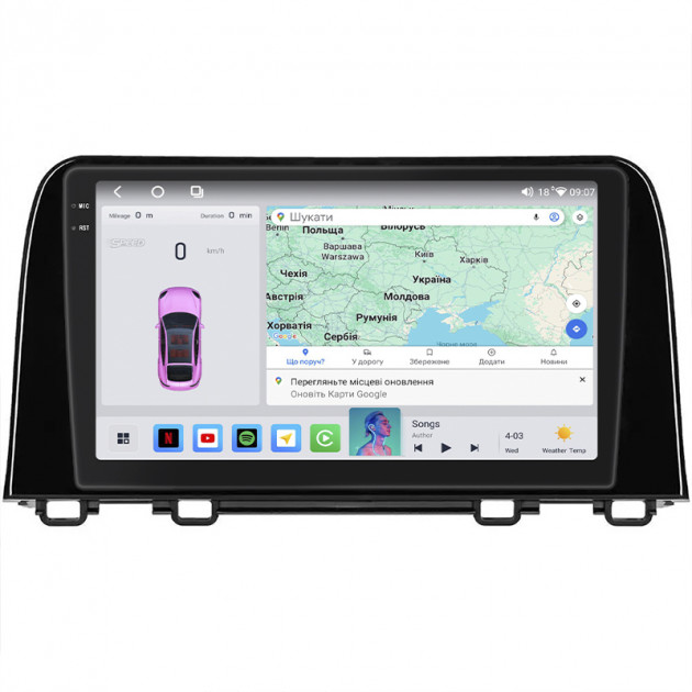 Штатная магнитола Lesko для Honda CR-V V 2016-2020 экран 9" 4/64 QLED CarPlay 4G Wi-Fi GPS 360 Prime