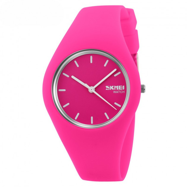 Наручний годинник Skmei 9068RS Rose Red у спортивному стилі з каучуковим ремінцем