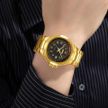 Чоловічий годинник Skmei 9320GDBK Gold-Black класичний золотистий з чорним циферблатом