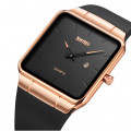 Кварцовий годинник Skmei 1961RGBK Rose Gold-Black унісекс у квадратному корпусі