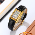Жіночий класичний годинник Skmei 2297GDBK Gold-Black з мінеральним склом та шкіряним ремінцем