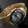 Чоловічий годинник Skmei 1370GD Gold — Спортивний золотистий годинник з комбінованим циферблатом