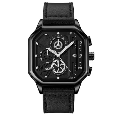 Чоловічий годинник Skmei 1963BK Black з календарем та секундоміром у чорному корпусі