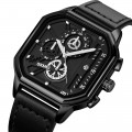 Чоловічий годинник Skmei 1963BK Black з календарем та секундоміром у чорному корпусі