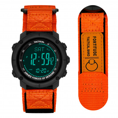 Наручний годинник Awarder 036 Compass UA Nylon Black-Orange з електронним компасом та нейлоновим ремінцем