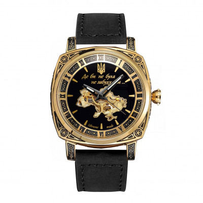 Жіночий механічний годинник Awarder 021 Де би не була Gold-Black-Black з автопідзаводом