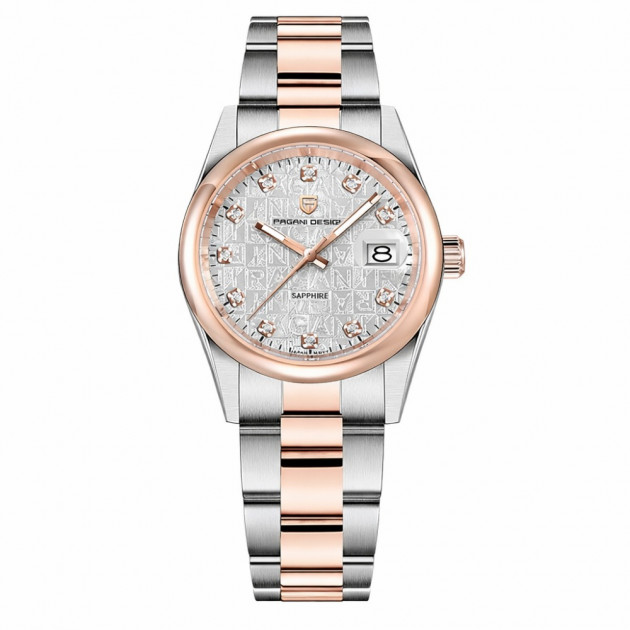 Чоловічий годинник Pagani Design PD-1794M Silver-Rose Gold-White з сапфіровим склом та механізмом Miyota