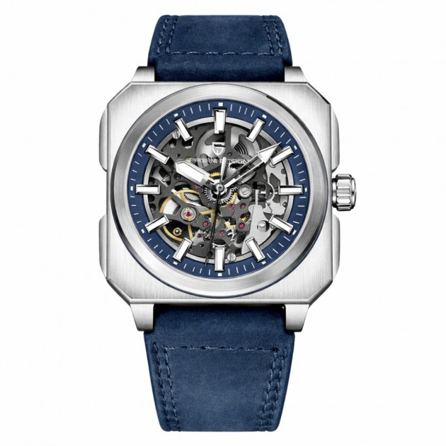 Чоловічий годинник Pagani Design PD-1791 Blue-Silver з сапфіровим склом та автопідзаводом