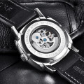 Чоловічий механічний годинник Benyar BY-5121 Silver з автопідзаводом та шкіряним ремінцем