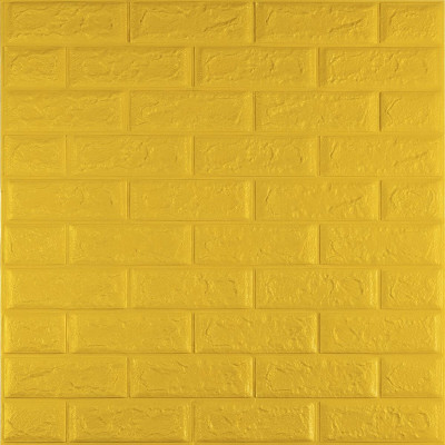 3D панель самоклеющаяся 700x770x5мм кирпич Желтый (010-5) SW-00000146