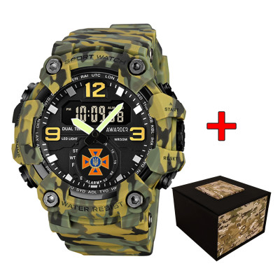 Чоловічий тактичний годинник Awarder 003 ДСНС Camo Green з водонепроникністю 5 ATM