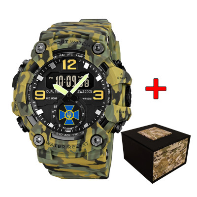 Годинник наручний Awarder 003 СБУ Camo Green тактичний чоловічий з комбінованим циферблатом