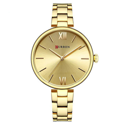 Жіночий годинник Curren 9017 Gold-Gold з нержавіючої сталі, золотистий класичний браслет