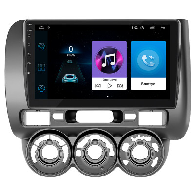 Штатная магнитола Lesko для Honda Fit I Manual AC 2001-2008 экран 9" 1/16Gb Wi-Fi GPS Base