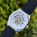 Чоловічий механічний годинник Forsining 8289 Silver-White з автопідзаводом та прозорим циферблатом