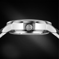 Чоловічий механічний годинник Forsining 8284 Silver-Black з прозорим корпусом та каучуковим ремінцем