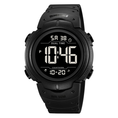 Чоловічий спортивний годинник Skmei 2304BKBK All Black з електронним циферблатом та водонепроникністю 5 ATM