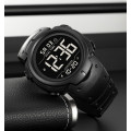 Чоловічий спортивний годинник Skmei 2304BKBK All Black з електронним циферблатом та водонепроникністю 5 ATM