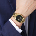 Чоловічий годинник Skmei 2420GDBK Gold-Black з металевим браслетом та календарем