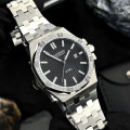 Чоловічий наручний годинник Guardo S03009-1 Silver-Black — класична модель з нержавіючої сталі