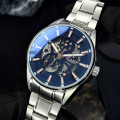 Чоловічий годинник Guardo SA03013-4 механіка з автопідзаводом, синій циферблат, сталевий браслет