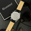 Чоловічий наручний годинник Guardo 012836-1 Silver-Black у класичному стилі з календарем