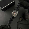 Чоловічий наручний годинник Guardo 012836-3 Black з нержавіючої сталі та шкіряним ремінцем