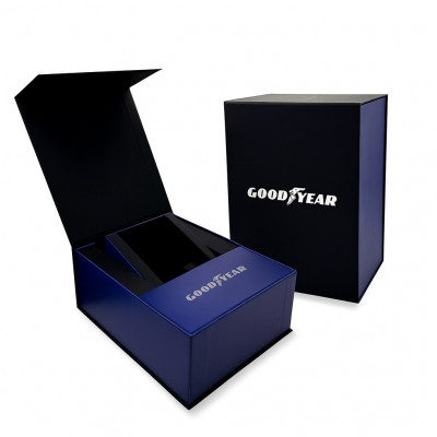 Коробка для годинника Guardo GOODYEAR 1160-0122 Чорно-синя фірмова упаковка