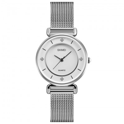 Жіночий годинник Skmei 1330SSI Silver з металевим браслетом та мінеральним склом