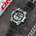 Чоловічий спортивний годинник Skmei 2318BKSI Black-Silver з електронним циферблатом та підсвіткою