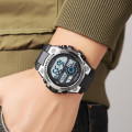 Чоловічий спортивний годинник Skmei 2318BKSI Black-Silver з електронним циферблатом та підсвіткою
