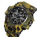 Чоловічий спортивний годинник Skmei 2396CMGN Camo Green тактичний з підсвічуванням та календарем