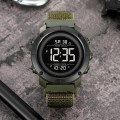 Чоловічий спортивний годинник Skmei 2497NAGBK Army Green-Black з нейлоновим ремінцем та підсвічуванням