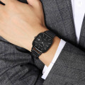 Чоловічий годинник Skmei 2551BKBK All Black з металевим браслетом та мінеральним склом