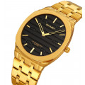 Чоловічий класичний годинник Skmei 9372GDBK Gold-Black з металевим браслетом та мінеральним склом
