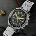 Чоловічий годинник Guardo 012782-7 Silver-Black — класичний сталевий браслет з функцією дати та дня тижня