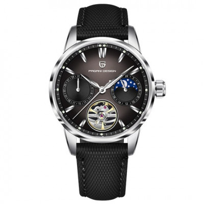 Чоловічий годинник Pagani Design PD-YS021 Black-Silver з сапфіровим склом та автопідзаводом