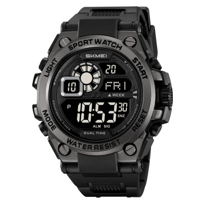 Чоловічий спортивний годинник Skmei 2318BKBK All Black з підсвіткою та таймером