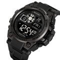 Чоловічий спортивний годинник Skmei 2318BKBK All Black з підсвіткою та таймером