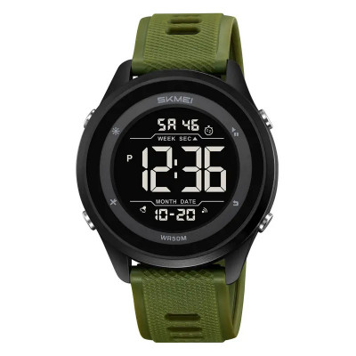 Чоловічий спортивний годинник Skmei 2498PAGBK Army Green-Black з електронним циферблатом та водозахистом 5 ATM